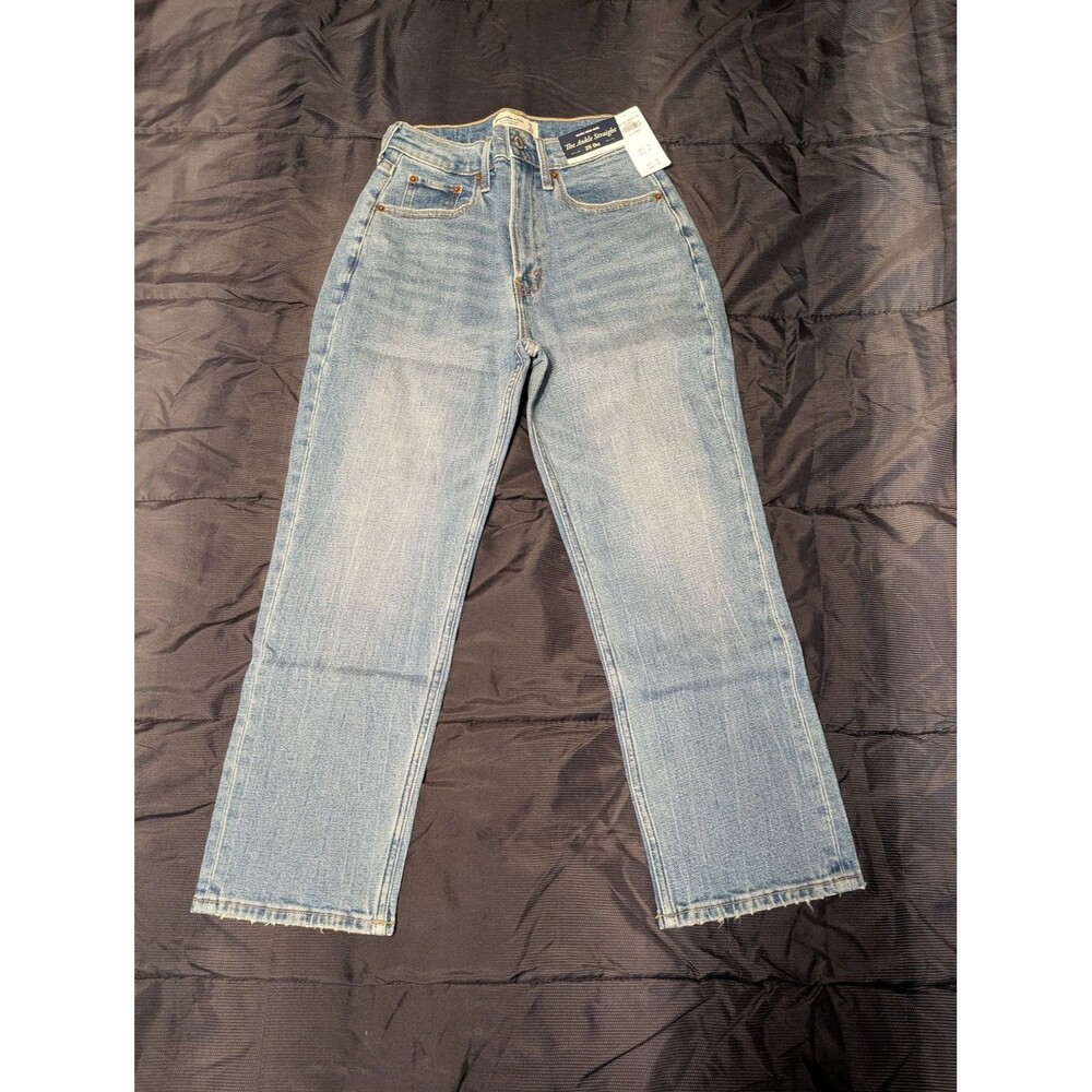 Abercrombie & Fitch The Ankle Straight Ultra High Rise Jeans Curve Love 25 0xs